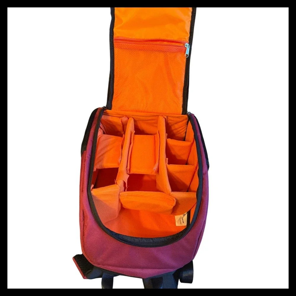 Tarion Red‎ Camera Backpack Bag Padded Compartments Water Resistant Outdoor Use